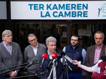 Alain Maron (Ecolo) geeft op 12 maart 2020 toelichting voor de pers bij de coronabesmettingen in rusthuis Ter Kameren in Watermaal-Bosvoorde