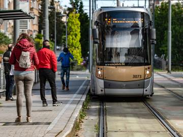 Tramhalte van de MIVB in Brussel