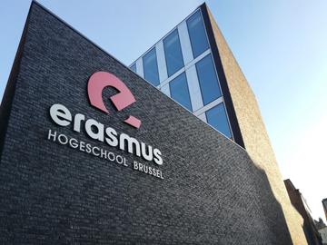 Het nieuwe gebouw van de Erasmus Hogeschool in Brussel-centrum, nabij de Dansaertstraat