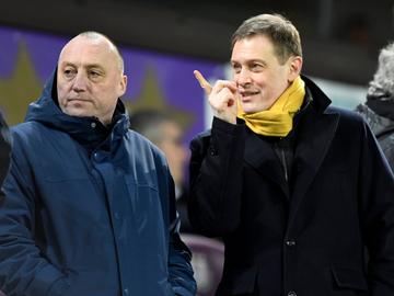 Januari 2020: Wouter Vandenhaute (links), toen nog extern adviseur van Karel Van Eetvelt (rechts), CEO van RSC Anderlecht