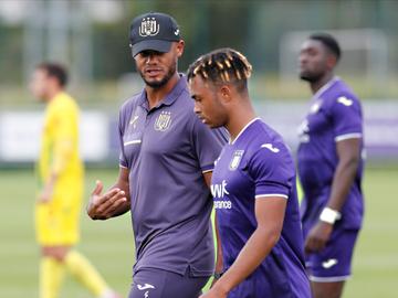 Vincent Kompany op een training van RSC Anderlecht in Neerpede in juli 2020