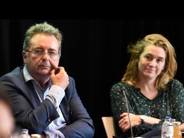 Brussels Minister-President Rudi Vervoort (PS) en Elke Van den Brandt (Ecolo), minister van Mobiliteit, Openbare Werken en Verkeersveiligheid