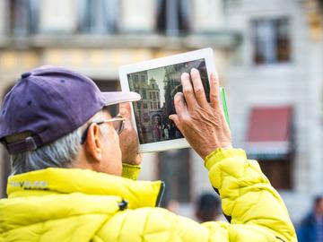 Toeristen op de Grote Markt