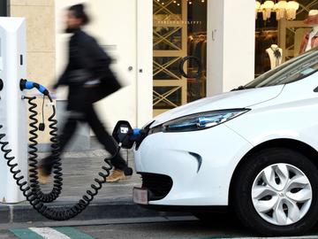 Een oplaadpunt voor elektrische wagens in Brussel