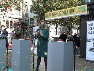 Stalingrad village met minister Elke Van den Brandt en burgemeester Philippe Close