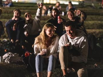 22 september 2020: studenten op de VUB bij het begin van het nieuwe academiejaar, met mondmasker