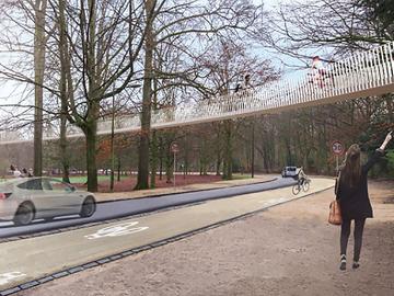 Architect Philippe Verdussen wilt een fietspad installeren dat vertrekt van de Lorrainedreef in het Zuiden en het park helemaal doorkruist tot de Louizalaan in het Noorden