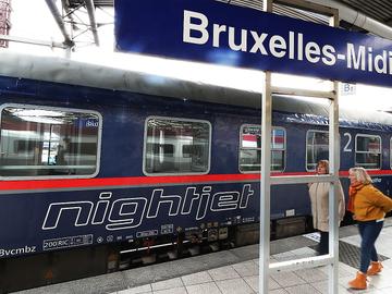 20 januari 2020: aankomst van de Nightjet, de nachttrein uit Wenen in het station Brussel-Zuid