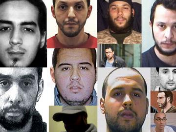 De verdachten die terecht staan voor hun rol bij de aanslagen van  22 maart 2016 in letrodestation Maalbeek en de lichthaven van Zaventem, of bij de aanslagen het leven lieten
