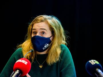 Elke Van den Brandt (Groen), minister van de Brusselse Hoofdstedelijke Regering, belast met Mobiliteit, Openbare Werken en Verkeersveiligheid