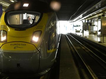 Eurostar in het treinstation Brussel-Zuid