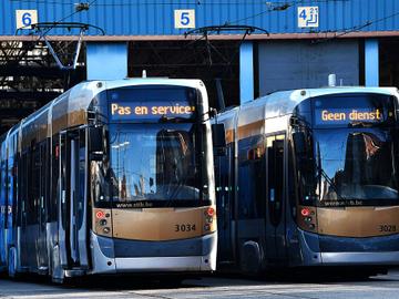 Als gevolg van de nationale vakbondsstaking rijden ook tram, metro en bus in Brussel nauwelijks op 29 maart 2021