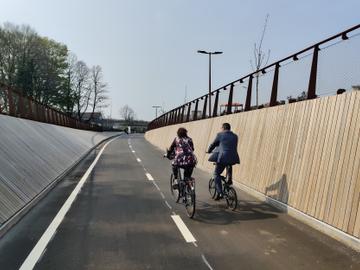 De nieuwe fietstunnel langs Woluwedal in Zaventem en Kraainem