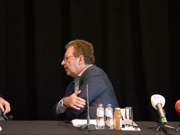 Alain Maron, Rudi Vervoort en Elke Van den Brandt van de Brusselse regering in juli 2020