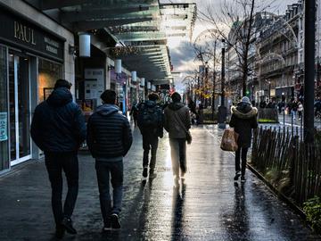 De voetgangerszone in Brussel-Stad (Anspachlaan)