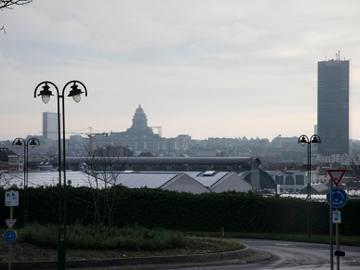 20220309 Panorama over Anderlecht met Abattoir, het Justitiepaleis en de Zuidertoren