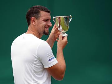 Juli 2021: Joachim Gérard wint de finale van het enkelspel rolstoeltennis op het tornooi van Wimbledon