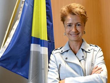 24 mei 2022: Claire Vandevivere (LB Jette), bij haar eedaflegging als burgemeester van Jette.