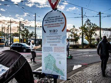 Protest tegen het circulatieplan in Schaarbeek: de Berenkuil.