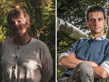 Theatermaakster Anoek Nuyens en klimaatwetenschapper Wim Thiery