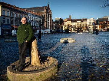 Stadsactivist Gwenaël Breës op het Vossenplein