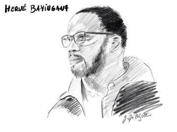 Beschuldigde Herve Bayingana Muhirwa op het assisenproces van de aanslagen op Brussels Airport en Maalbeek van 22 maart 2016
