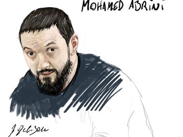 Mohamed Abrini, beschuldigde op het assisenproces van de aanslagen in Brussel van 22 maart 2016 op Brussels Airport en metro Maalbeek
