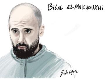 Bilal El Makhoukhi, beschuldigde op het assisenproces van de aanslagen in Brussel van 22 maart 2016 op Brussels Airport en metro Maalbeek