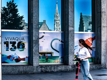 De hoofdzetel van Vivaqua, nabij Brussel-Centraal