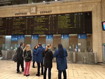 8 november 2023: treinstaking van de NMBS. Op deze foto: het station Brussel-Centraal