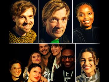 20231208 Finalisten Public Poet Yousra Llouh, Jan Ducheyne, consortium Slameke X SpeakEasy, Jonas Deryckere en Lisette Ma Neza lg
