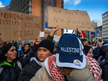 Oktober 2023: een manifestatie tegen het geweld van Israël in de Palestijnse gebieden na het eerdere geweld door Hamas