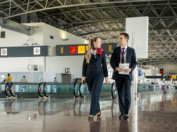 Crew van Brussels Airlines op Brussels Airport