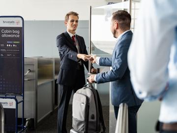 Boarding voor een vlucht van Brussels Airlines op Brussels Airport