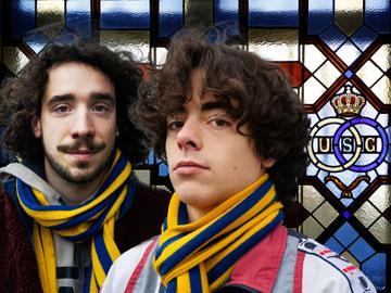 Voetbalcolumnisten Kevin Ruelens en Felix Demeester (Union Saint-Gilloise)