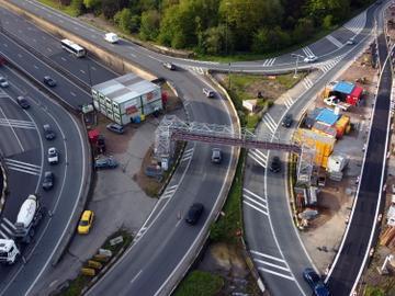 22 april 2024: renovatiewerken aan de Leonardkruispunt (kruising Brusselse Ring en E411, grondgebied Tervuren en Oudergem.