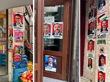 Verkiezingen 2024: verkiezingsaffiches aan handelszaken in  Molenbeek