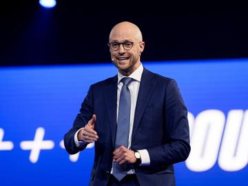 4 februari 2024: David Leisterh, voorzitter van de Brusselse MR, op een congres van zijn partij.