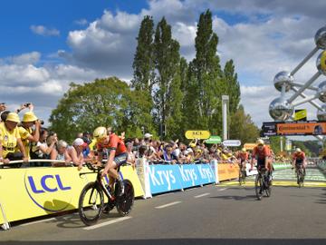 Aankomst van de tweede rit van de 106ste Tour de France in Brussel in 2019