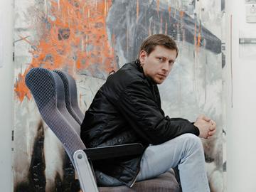 Marcin Dudek in his studio, 2021. Photo Damon de Backer. Courtesy of the artist and Harlan Levey Projects