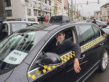 Taxiprotest tegen Uber