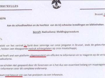 taalfouten in brief over radicalisering brussel