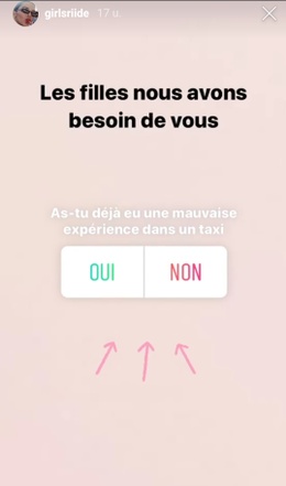 Girl's Ride story Instagram taxidienst vrouwen