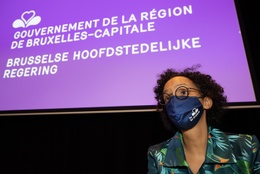 Barbara Trachte (Ecolo), staatssecretaris van het Brussels Hoofdstedelijk Gewest, belast met Economische Transitie en Wetenschappelijk Onderzoek (bevoegdheid gedelegeerd door Minister Alain Maron)