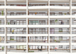 Les Goujons_sociale woontorens_renovatie_Anderlechtse haard_ontwerp