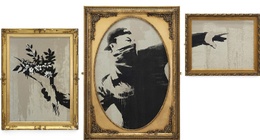 Een van Bansky's kunstwerken