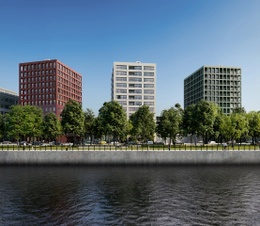 Op de plek van de KBC-bank aan de Havenlaan verrijst een nieuwe woonwijk.