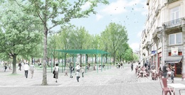 Simulatiebeeld van hoe het Marie Jansonplein er eind 2022 zal uitzien.