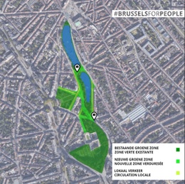 Kaart van voorgestelde groene ruimte