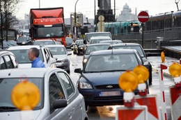 Stefaniatunnel Justitiepaleis file verkeer mobiliteit stilstaand verkeer auto